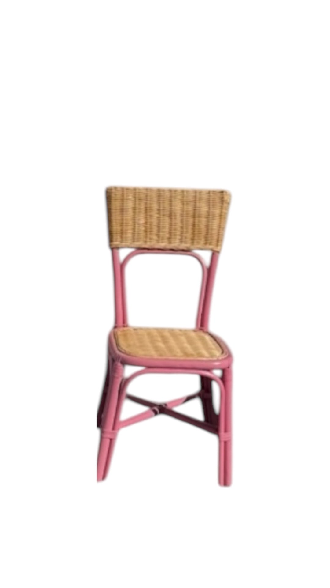 Kids Rattan Square Back Pink