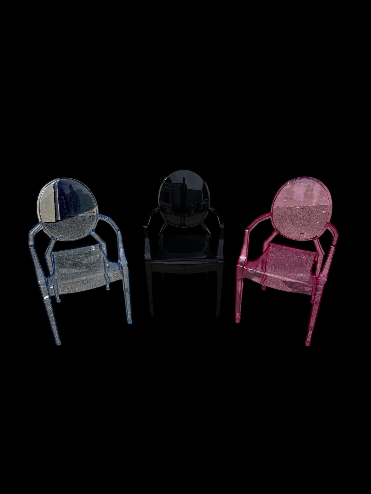 Kids Ghost Chair with arm rest Pink