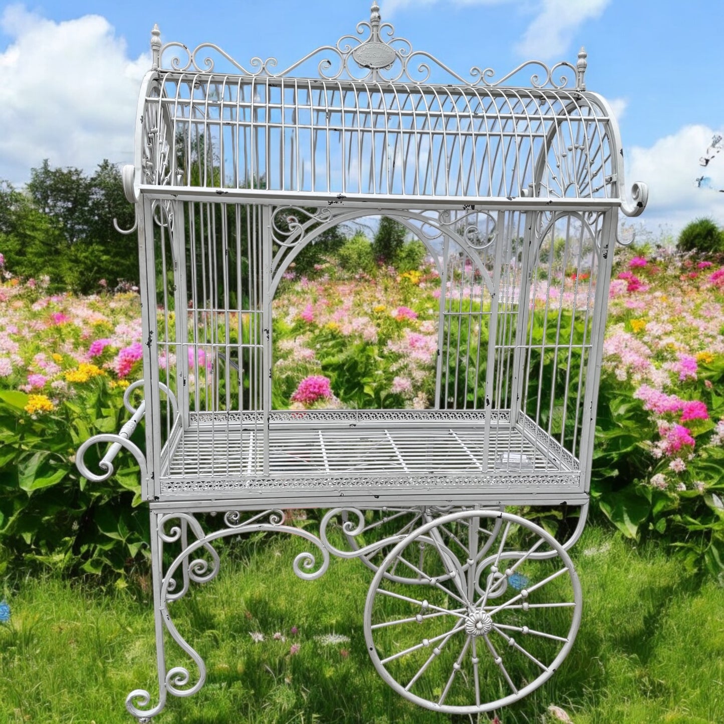 White Antique Cart