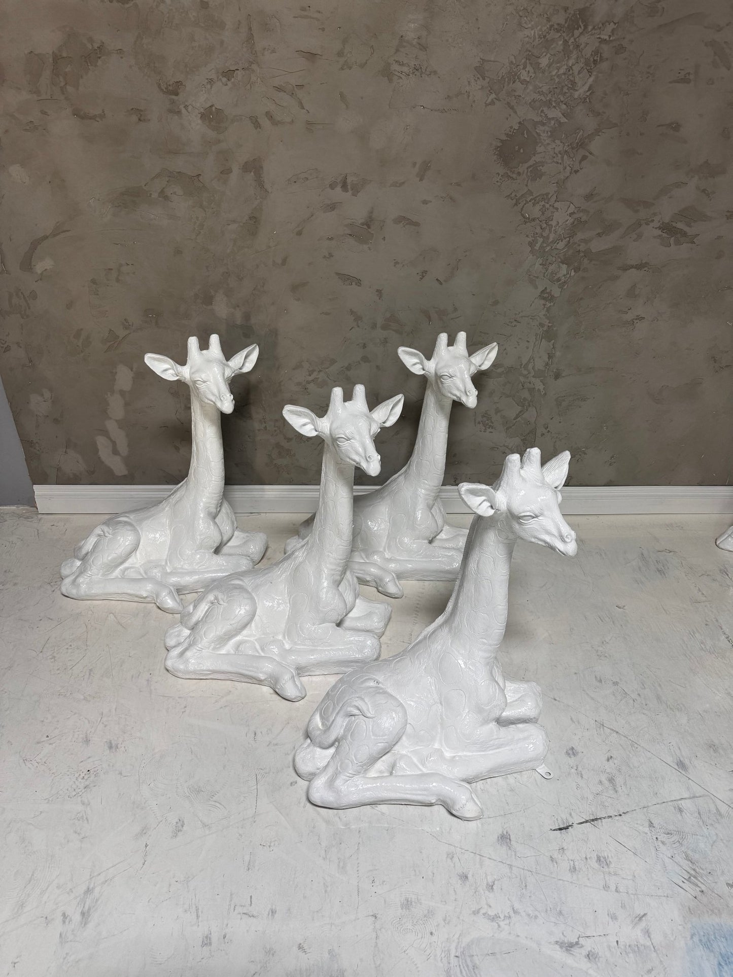 Baby Giraffe Sitting White - Custom Prop Rentals