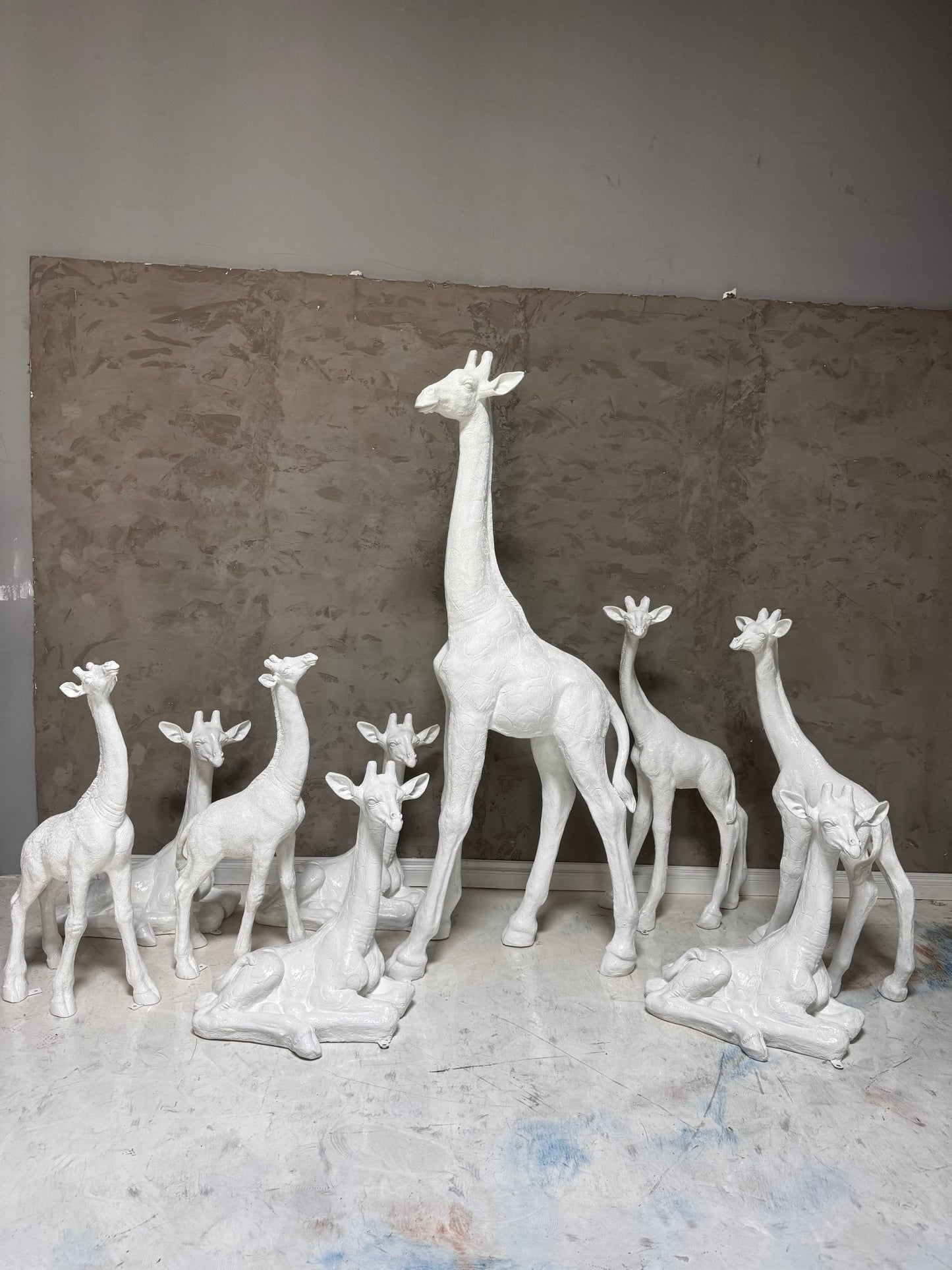 Baby Giraffe Sitting White - Custom Prop Rentals