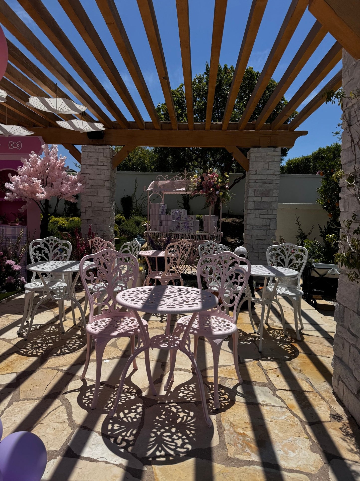 Bistro Set Pink - Custom Prop Rentals