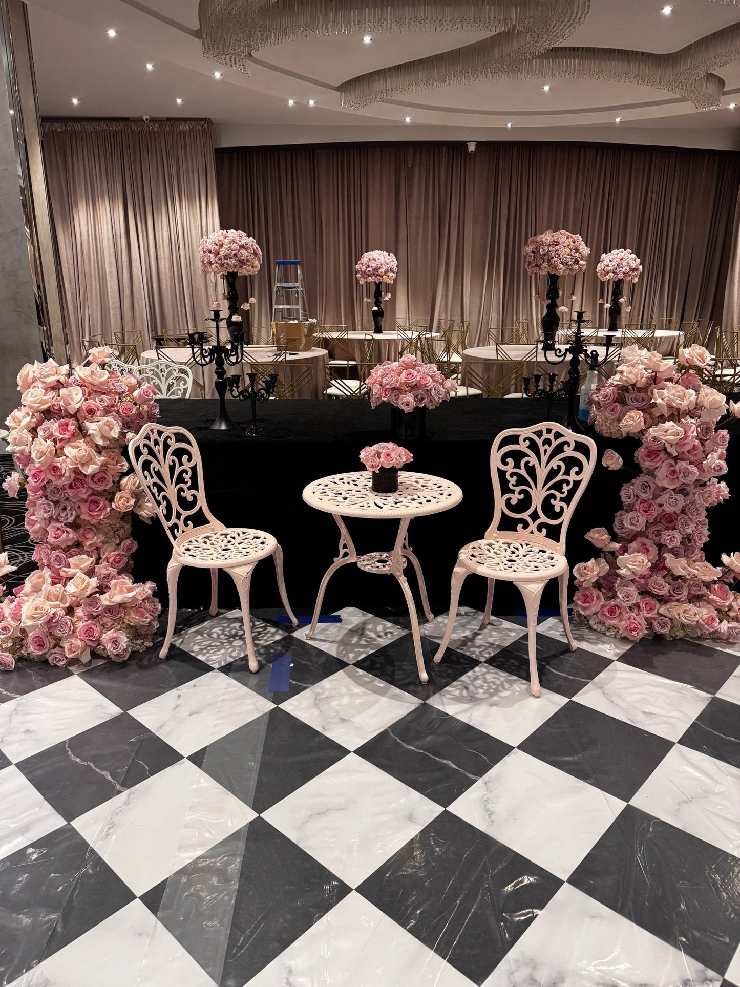 Bistro Set Pink - Custom Prop Rentals