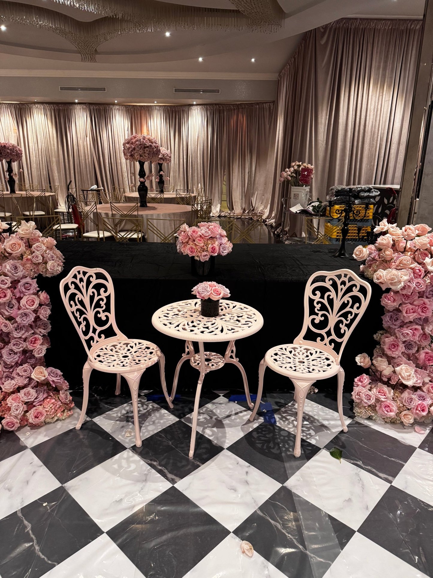 Bistro Set Pink - Custom Prop Rentals