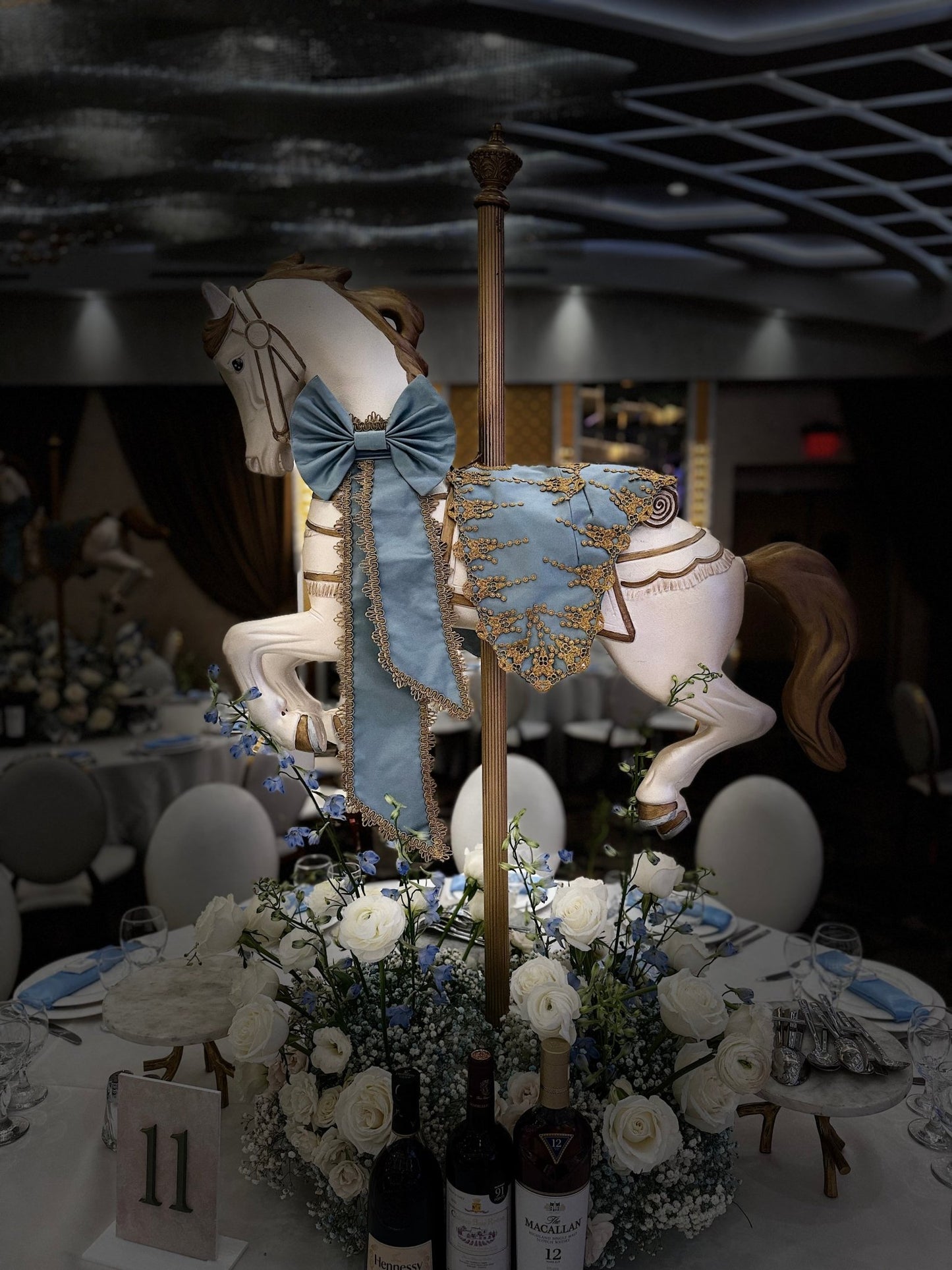 Carousel Horse Blue/Gold - Custom Prop Rentals