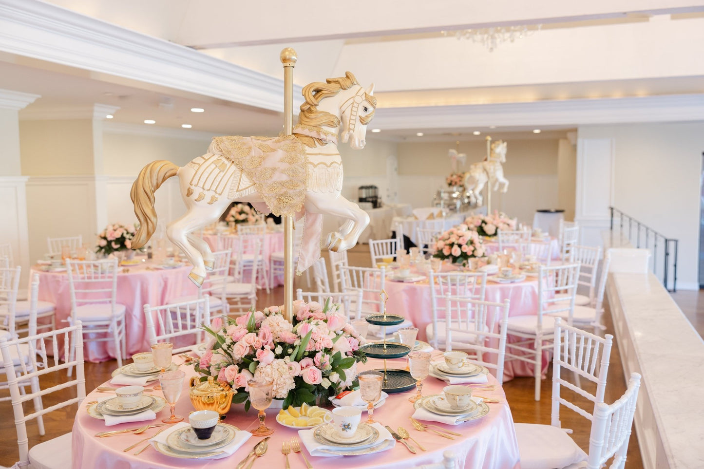 Carousel Horse Pink/Gold - Custom Prop Rentals