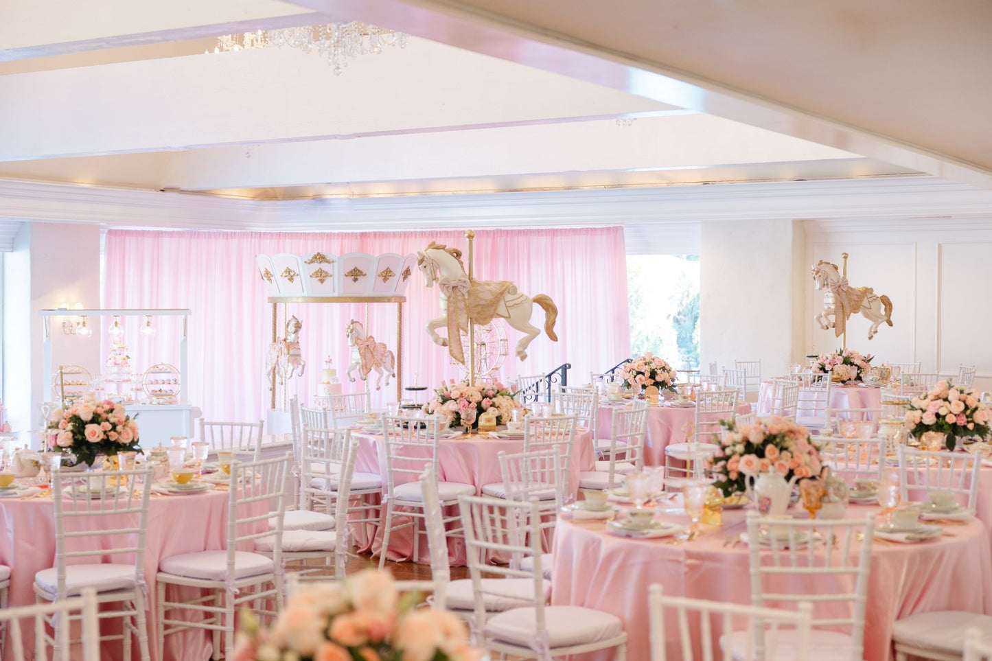 Carousel Horse Pink/Gold - Custom Prop Rentals