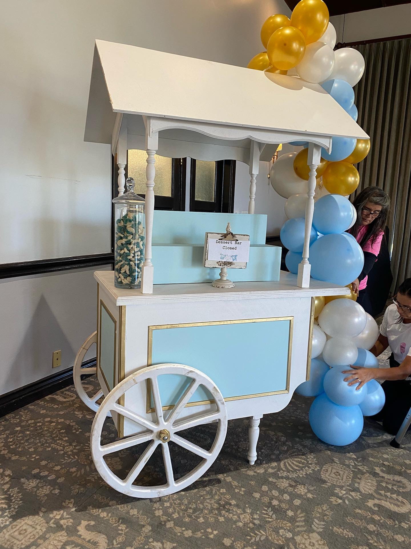 Cart Blue & White - Custom Prop Rentals