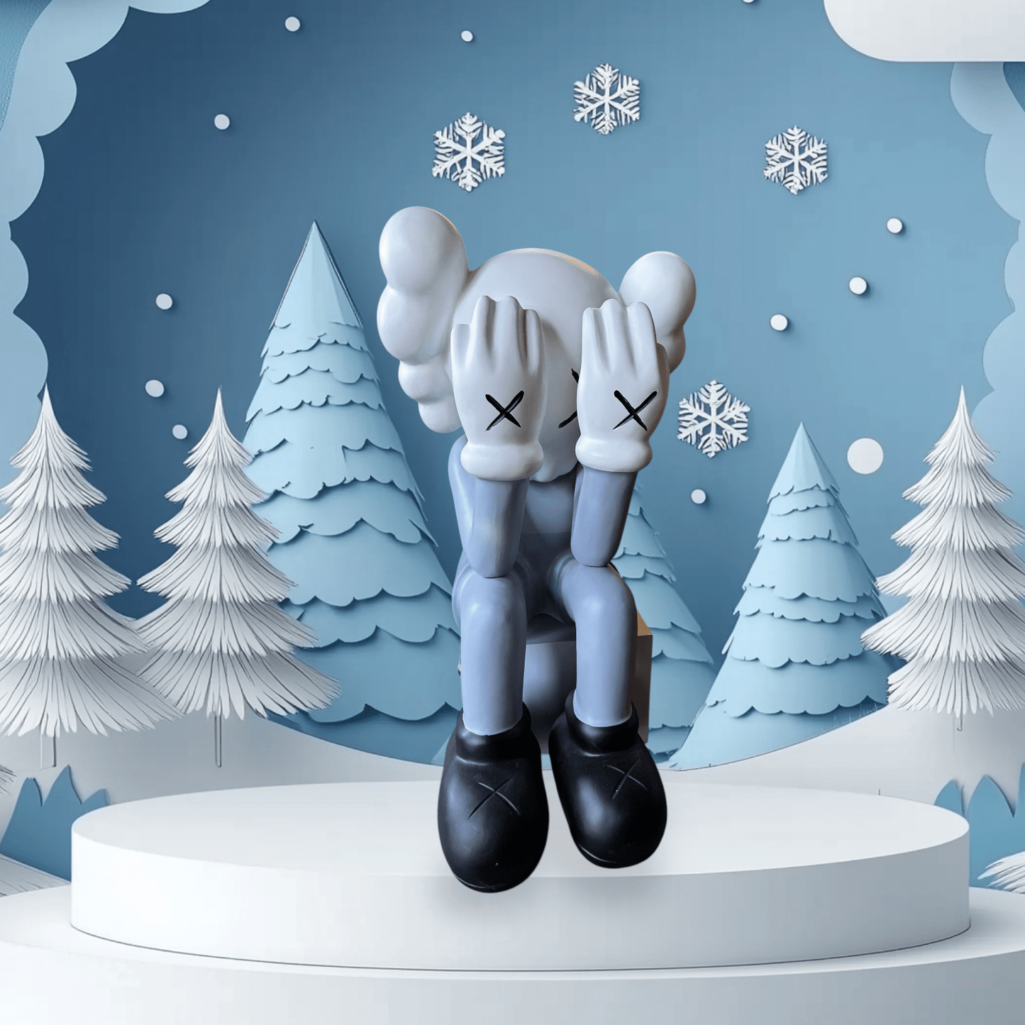 Grey Kaws Sitting - Custom Prop Rentals