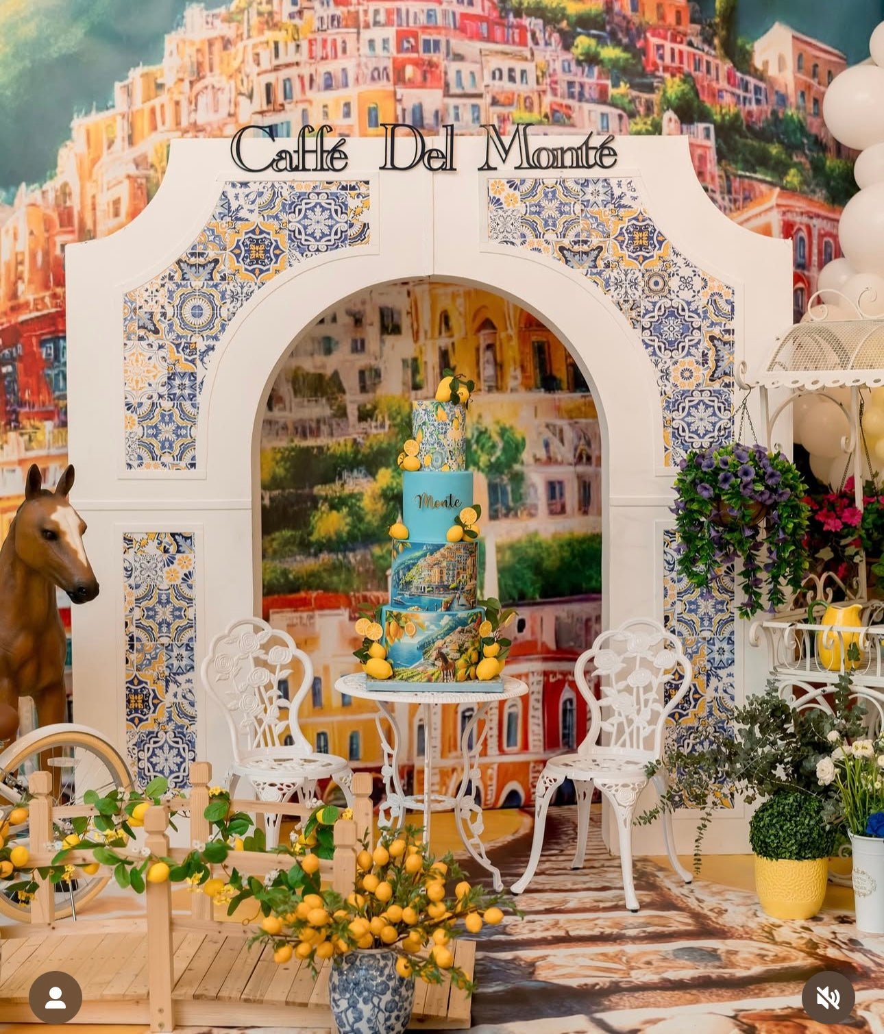 Italian Cafe Backdrop - Custom Prop Rentals