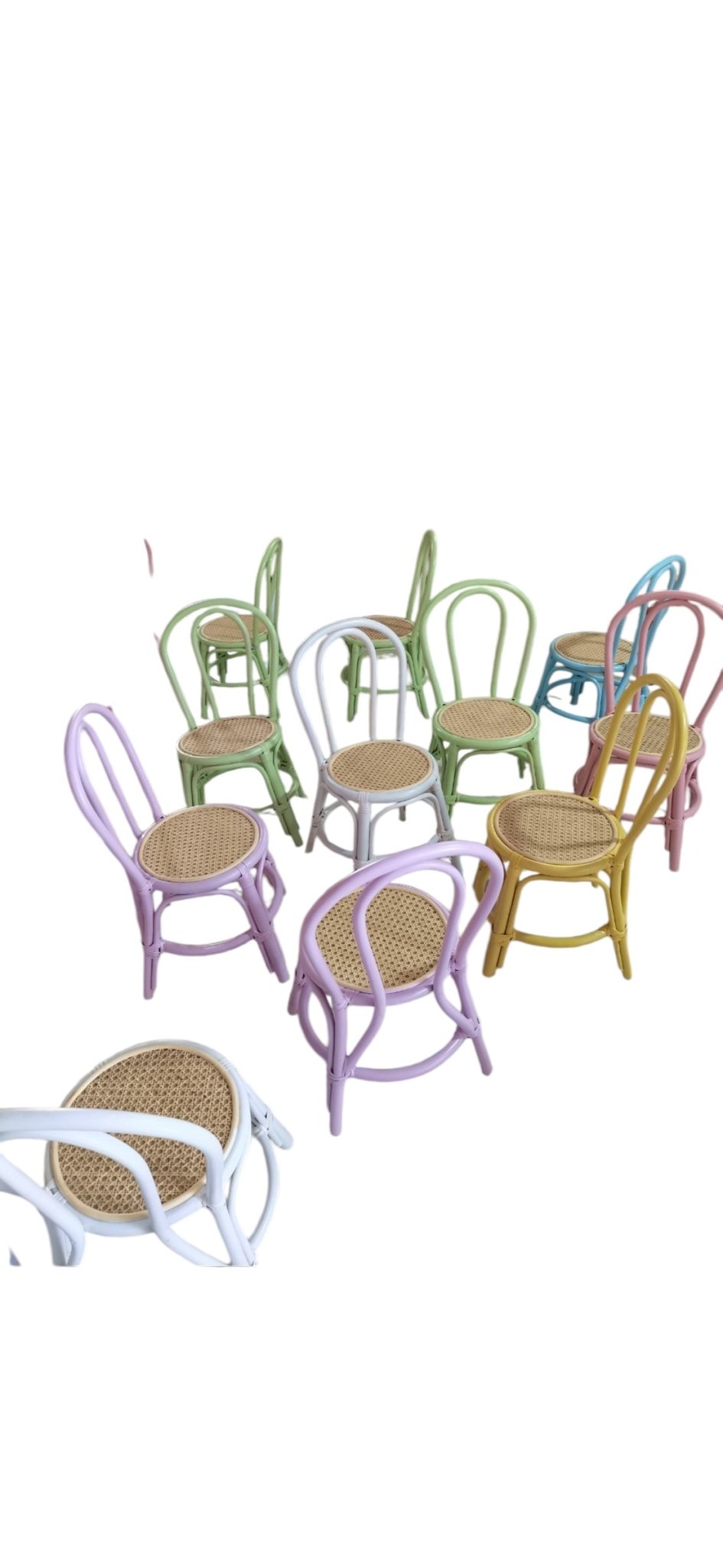 Kid Rattan Bend Back Yellow - Custom Prop Rentals