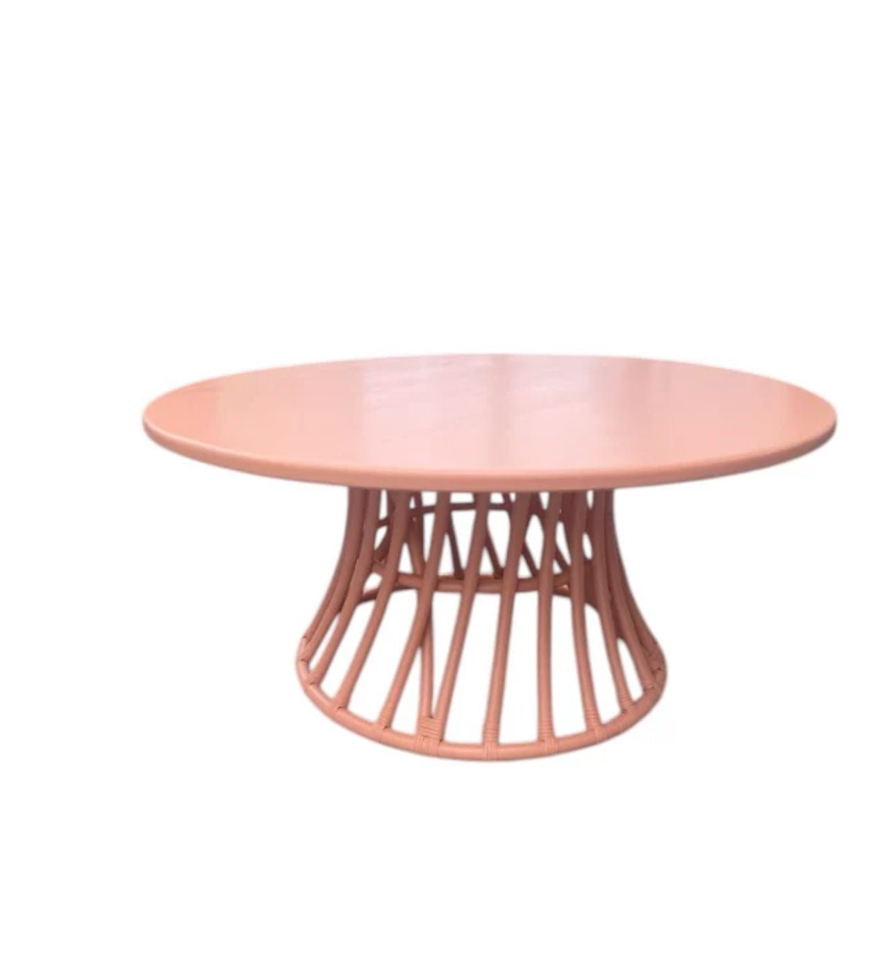 Kids Rattan Round Table Pink - Custom Prop Rentals
