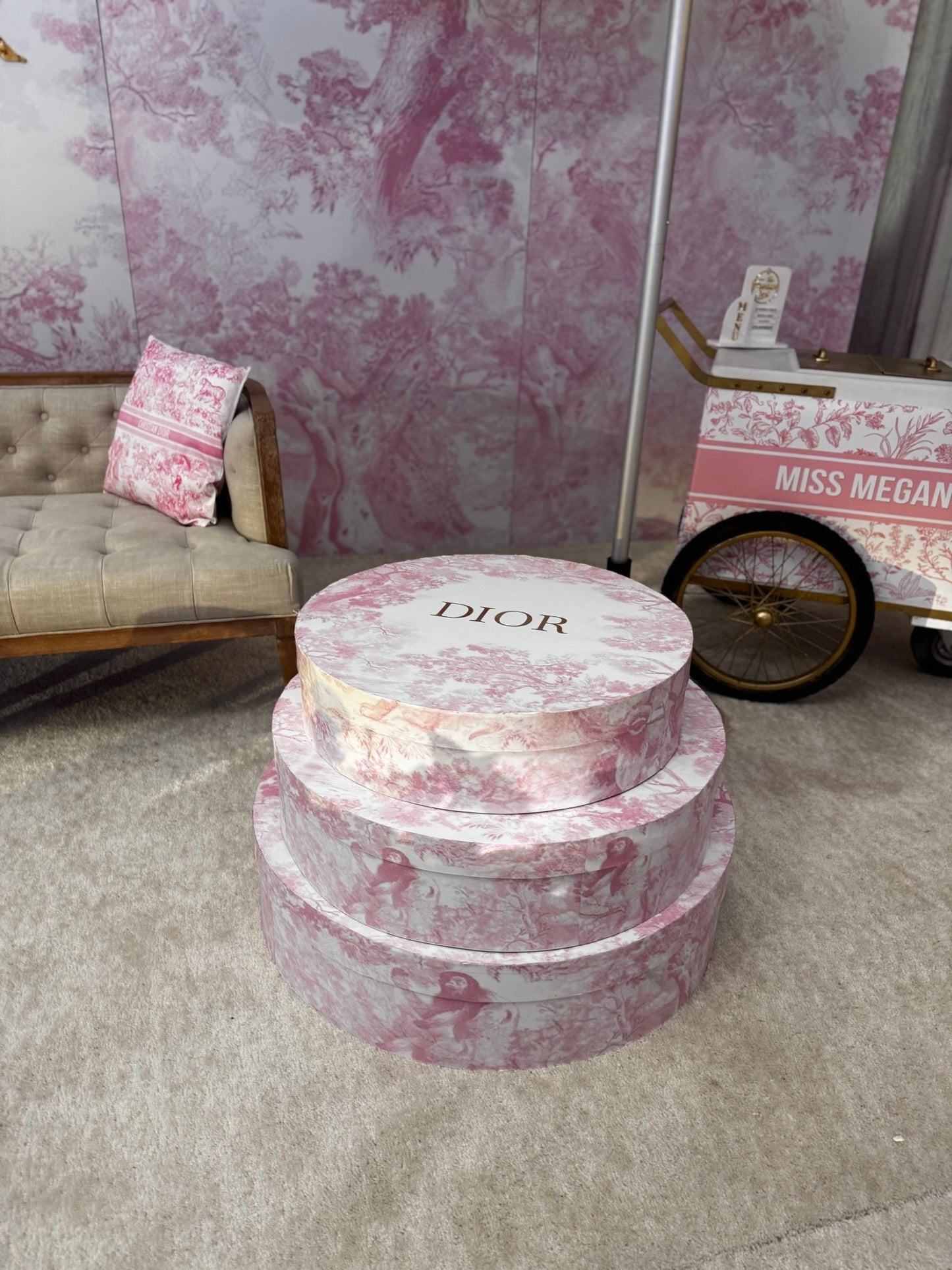 Miss Dior Hat Box Combo - Custom Prop Rentals