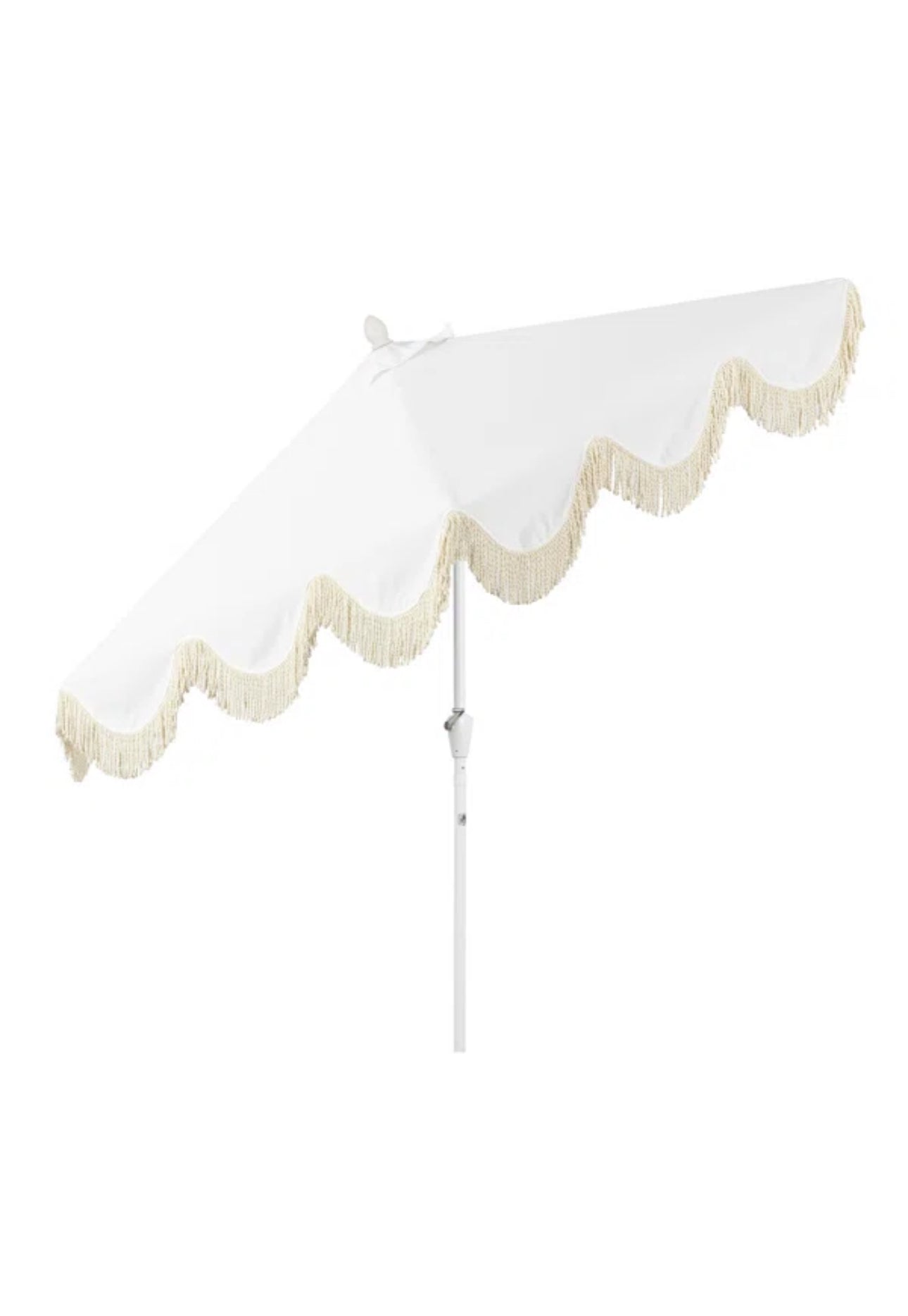 Outdoor Umbrella White Scallop - Custom Prop Rentals