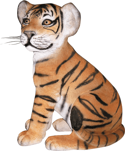 Standing Bengal Tiger Cub Life Size Statue