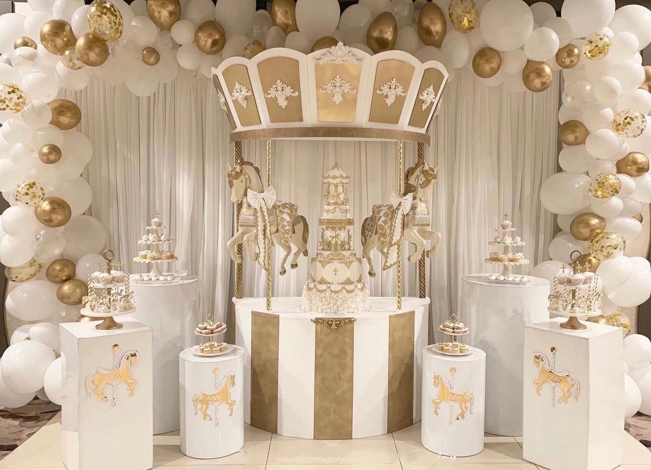 Carousel w/ Horses (Blue) - Custom Prop Rentals