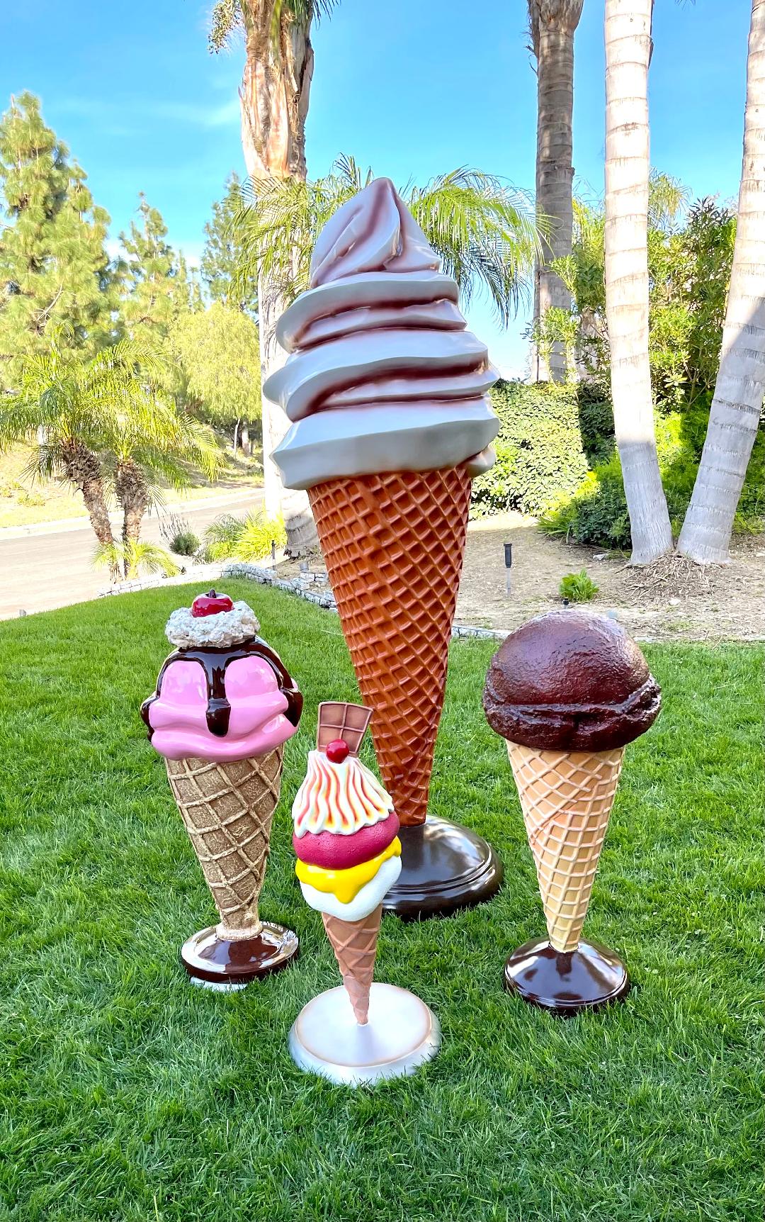 Ice Cream Chocolate and Vanilla Cone Swirl 6FT - Custom Prop Rentals