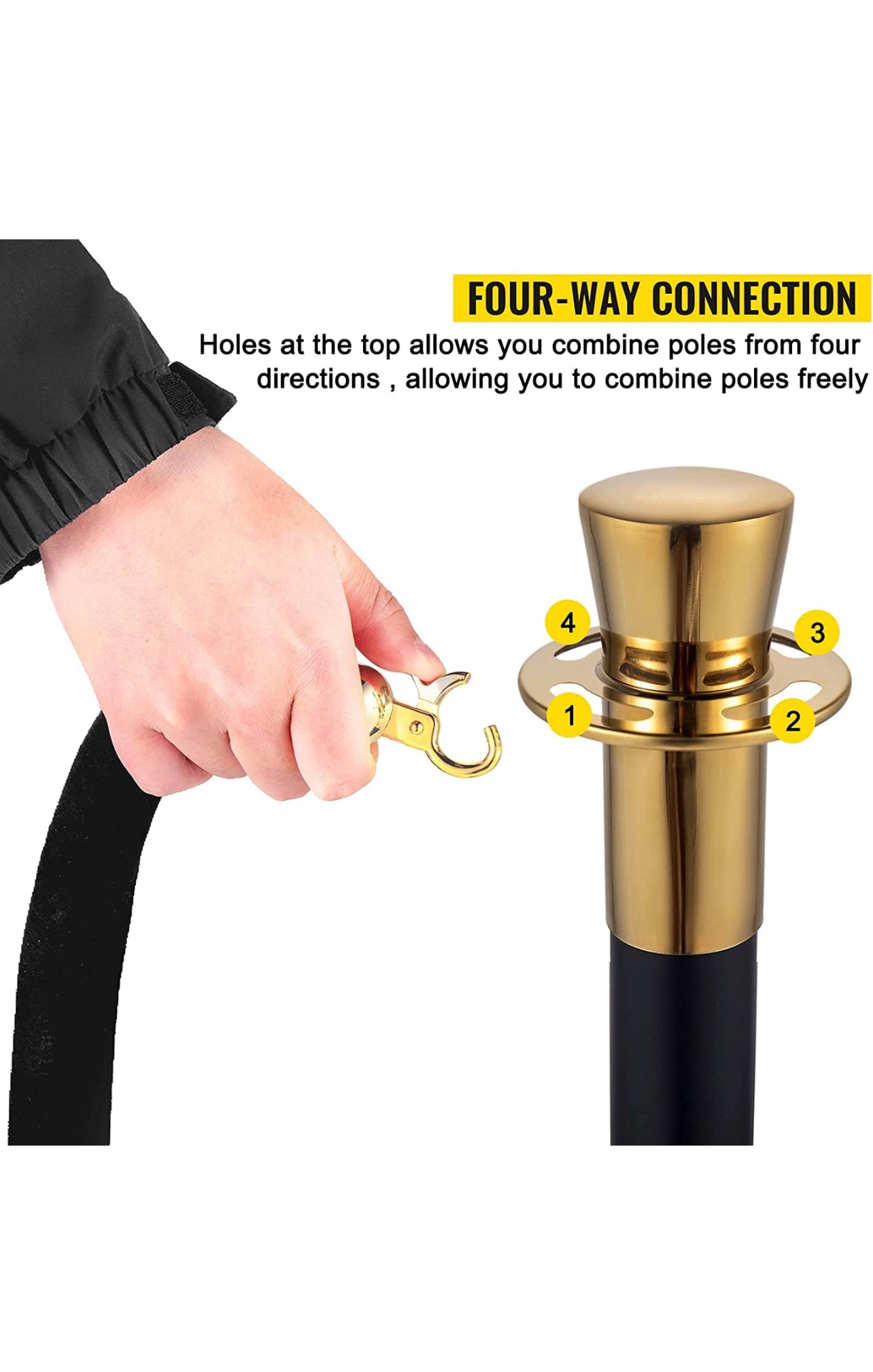 Stanchions w/ Black Rope - Custom Prop Rentals