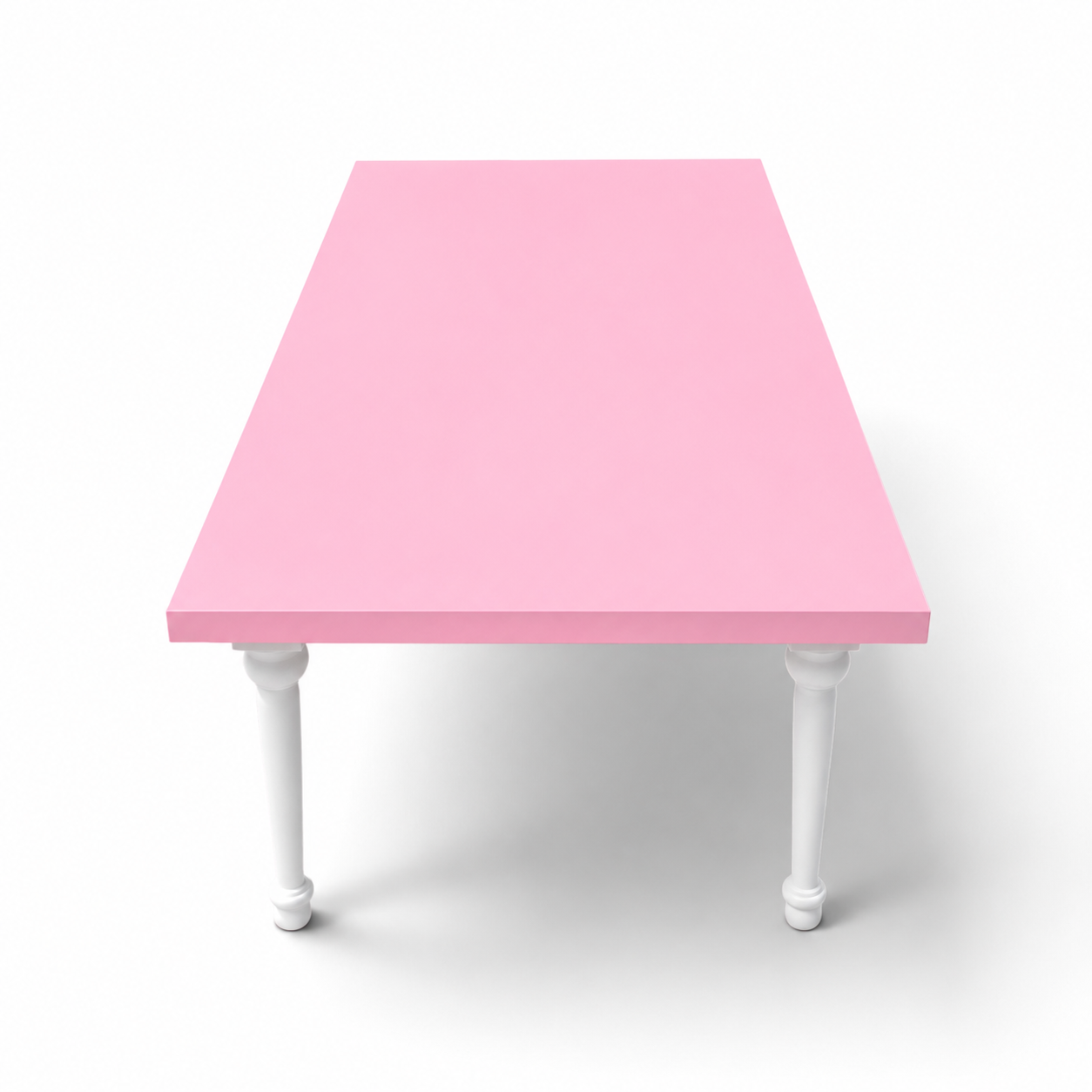Kids White Rectangular Table Pink
