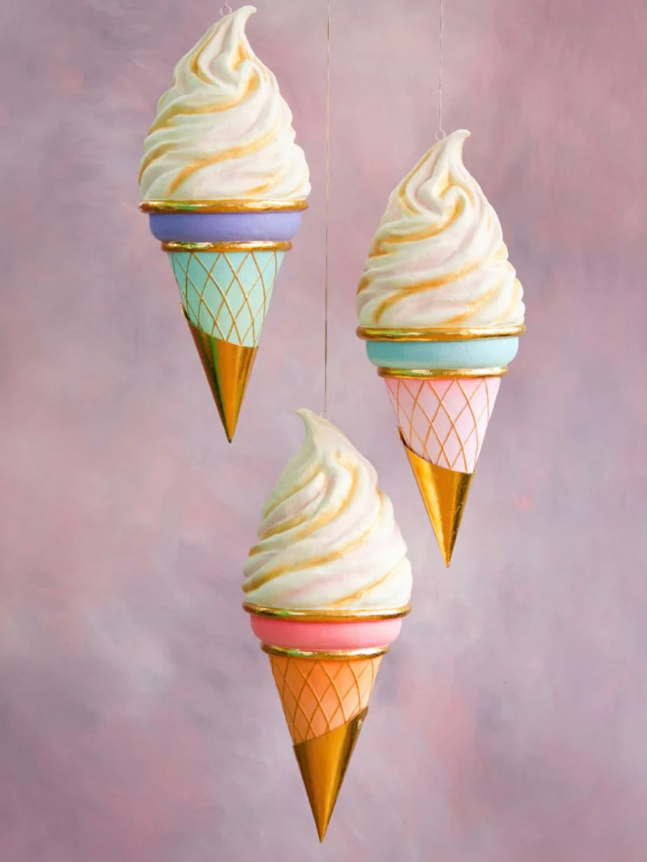 Ice Cream Hanging Pink & Turquoise 27”