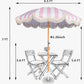 Outdoor Umbrella Pink & White Boho