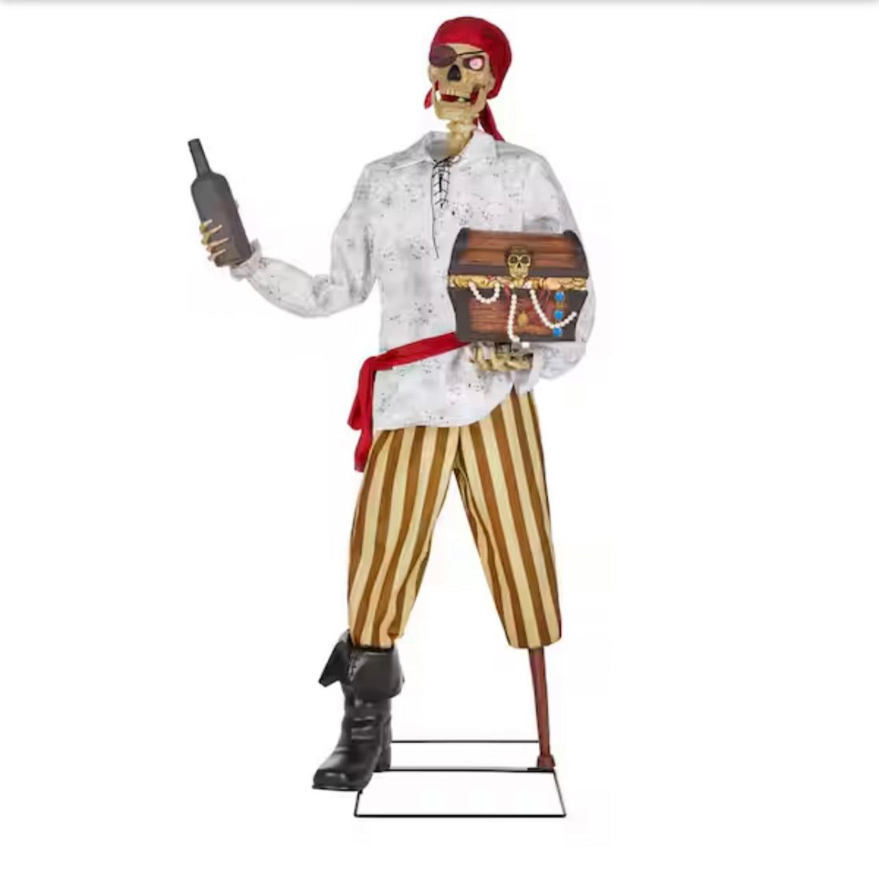 Animated Pirate Holding Treasure Chest