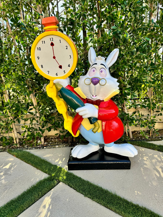 White Rabbit Holding Clock