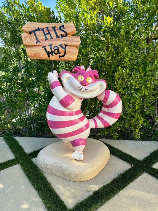 Cheshire Cat with Sign