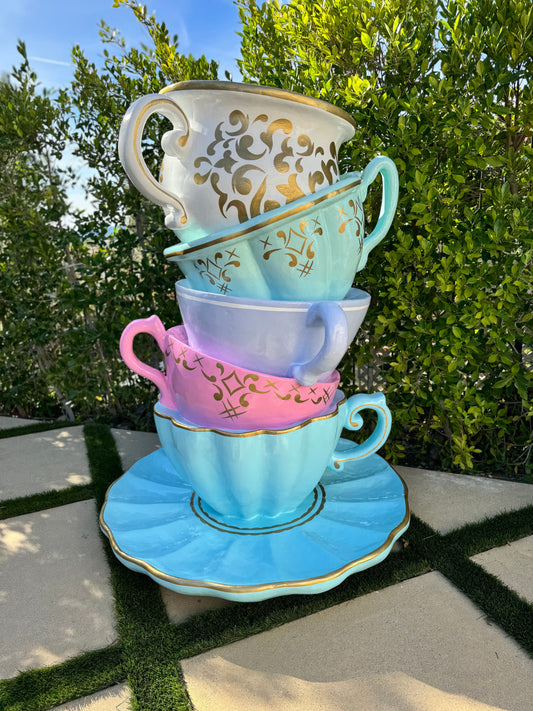 Stacked Tea Cups Life Size