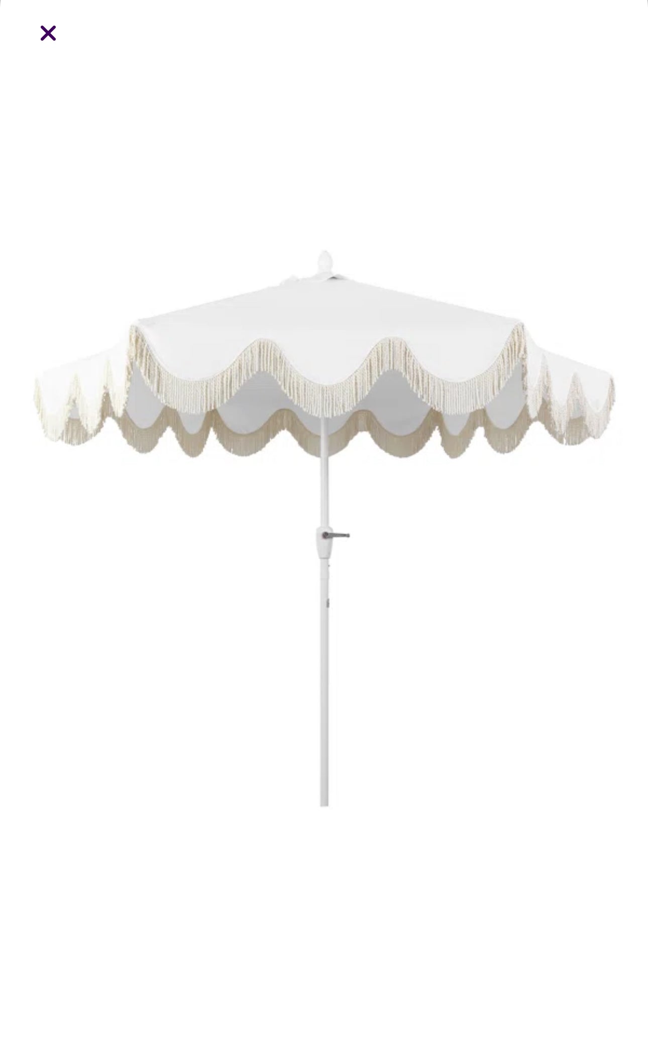 Outdoor Umbrella White Scallop