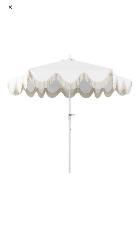 Outdoor Umbrella White Scallop