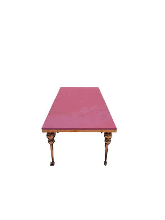 Kids Gold Rectangular Table Pink