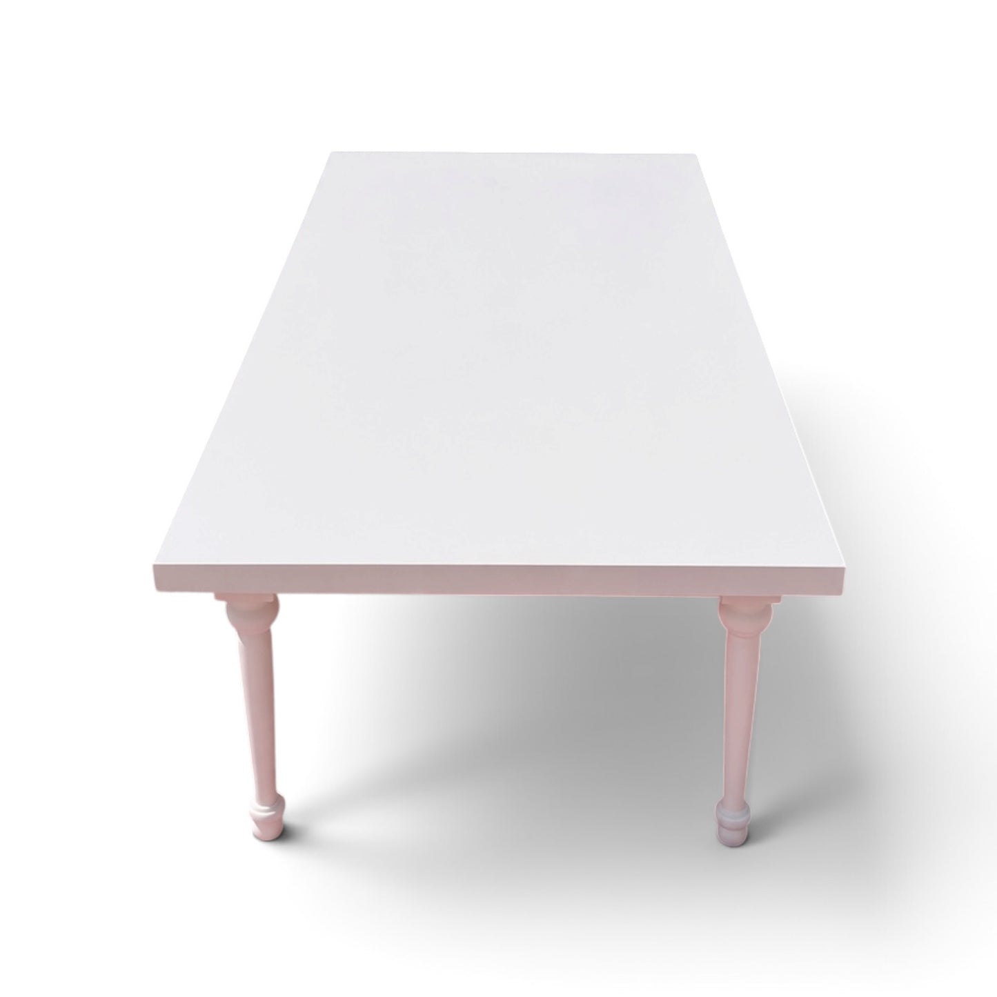 Kids White Rectangular Table Pink