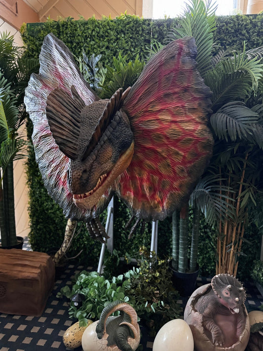 Animated Dilophosaurus Dino Head - Custom Prop Rentals