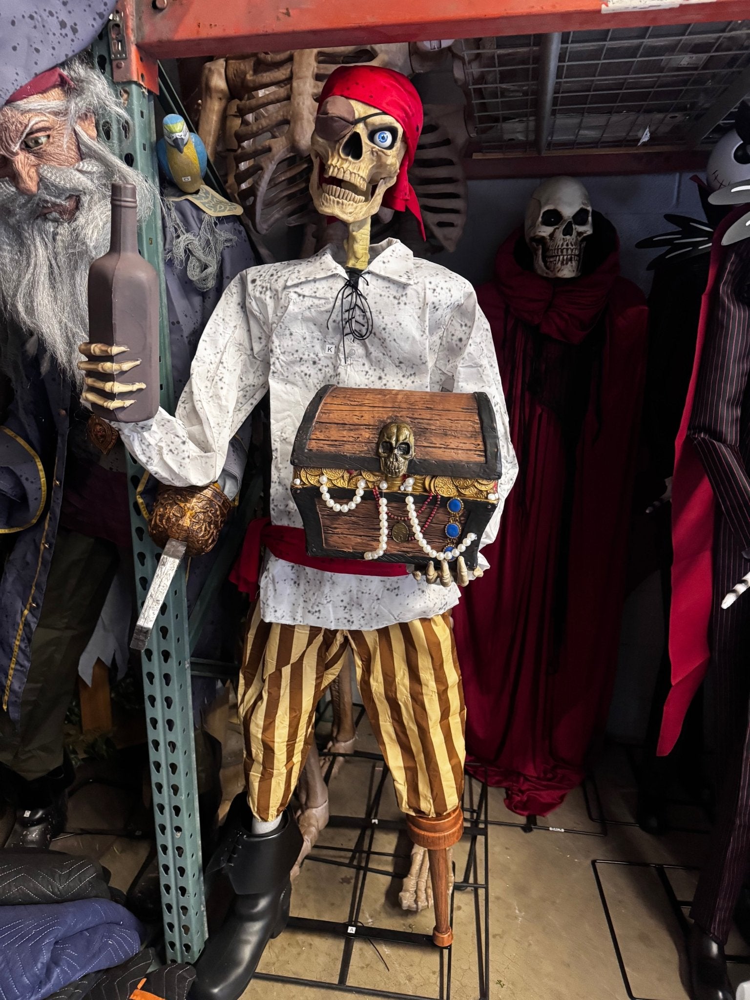 Animated Pirate Holding Chest - Custom Prop Rentals