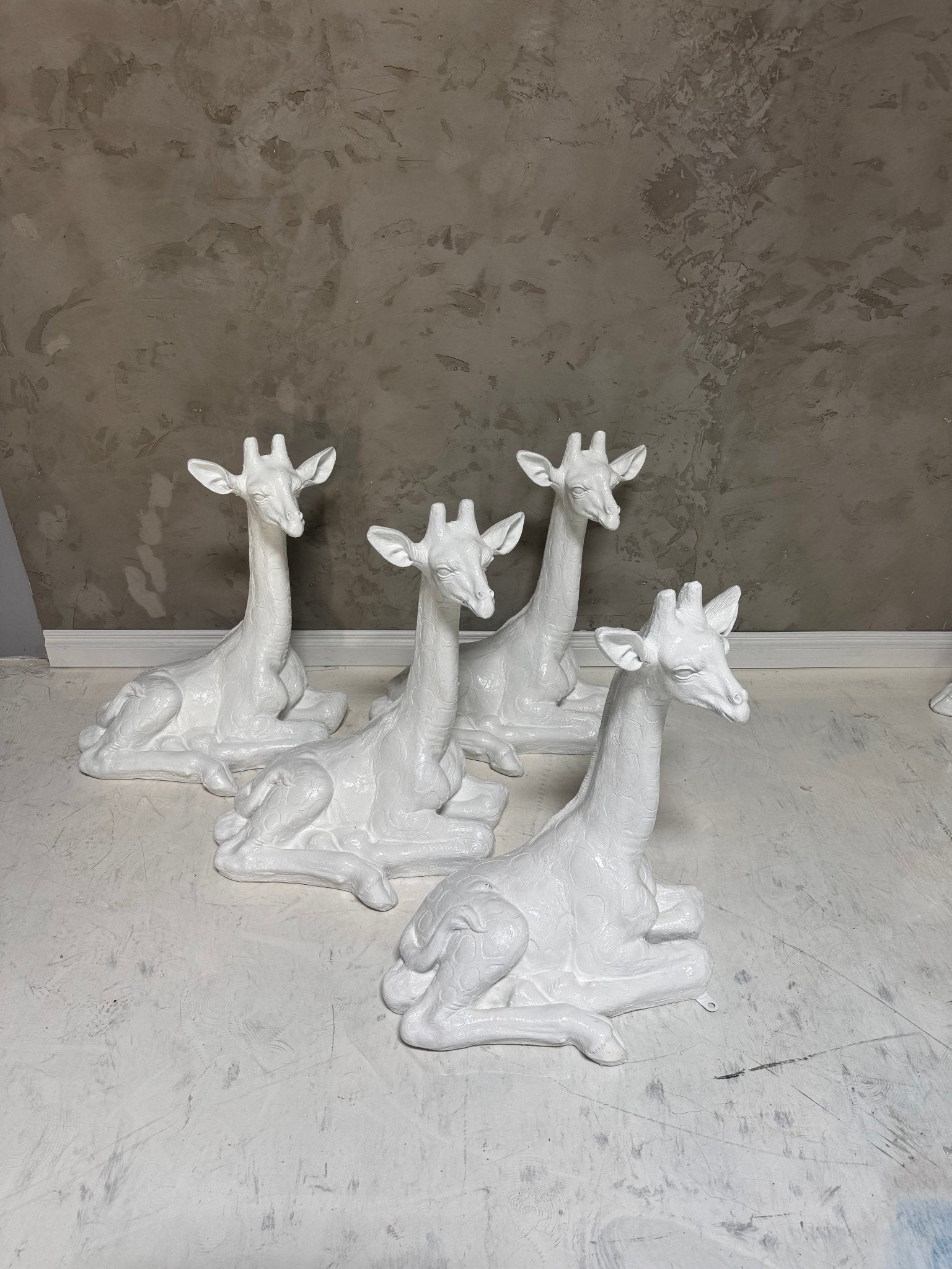 Baby Giraffe Sitting White - Custom Prop Rentals