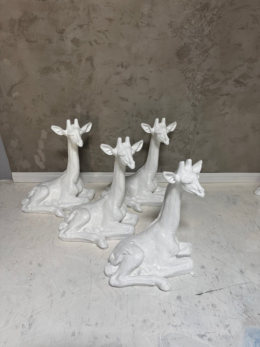 Baby Giraffe Sitting White - Custom Prop Rentals
