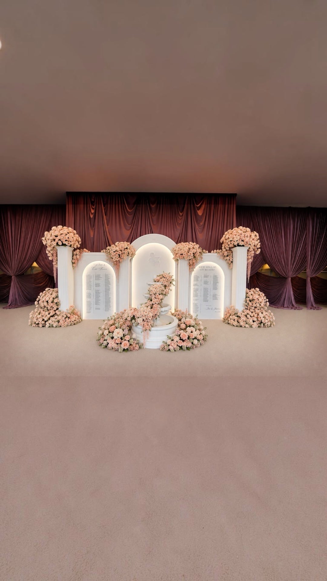Backdrop 3 Piece with Lights - Custom Prop Rentals