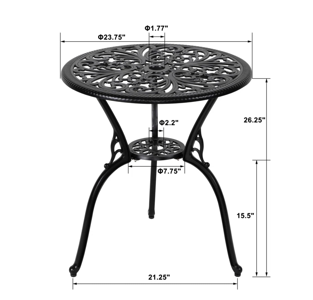 Bistro Set Black - Custom Prop Rentals