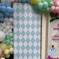 Blue Checkered Wall - Custom Prop Rentals