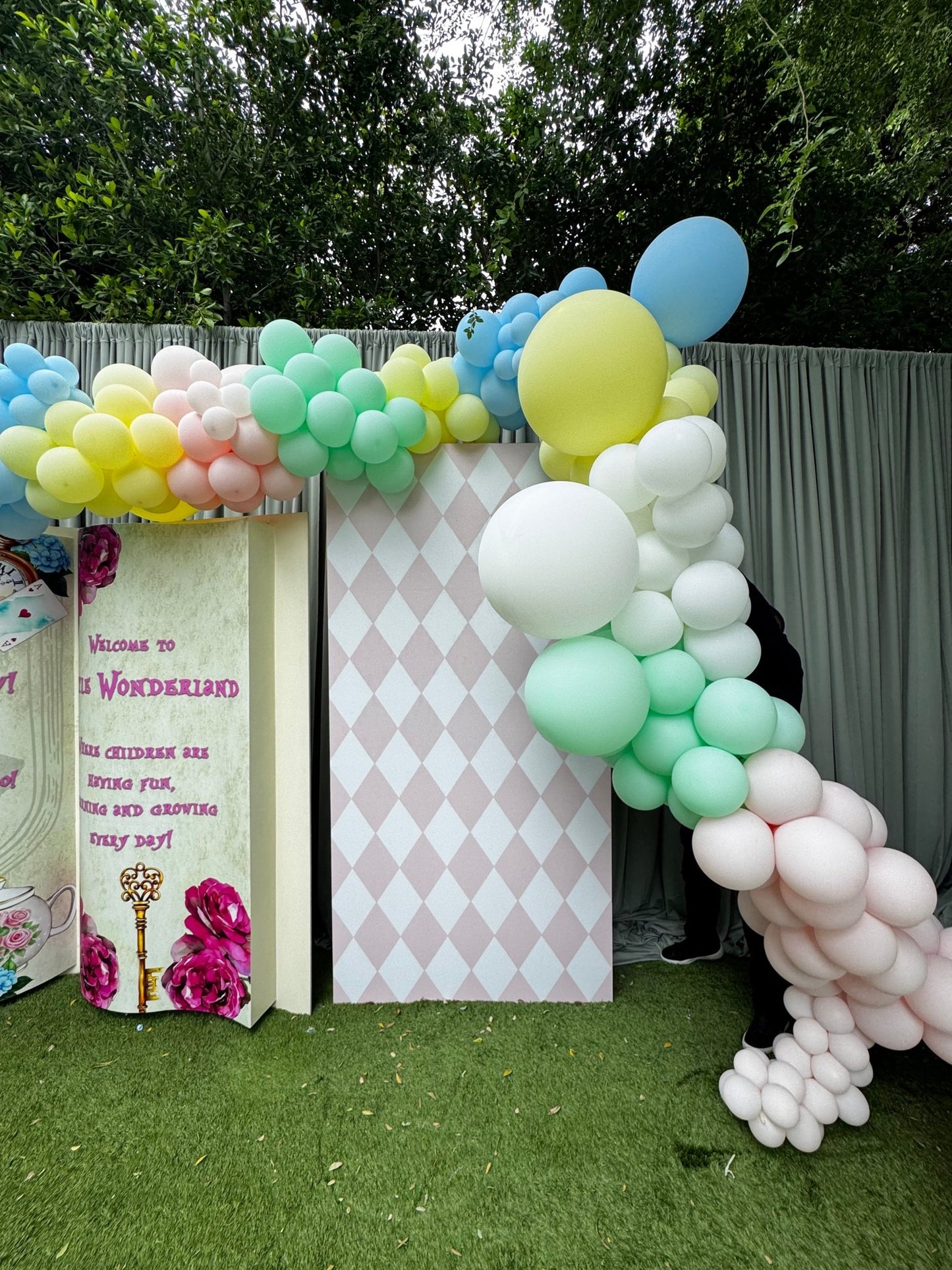 Blue Checkered Wall - Custom Prop Rentals