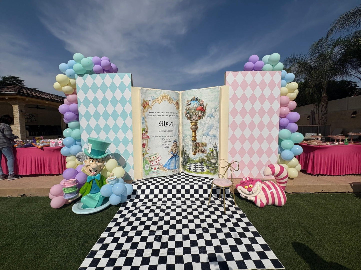 Blue Checkered Wall - Custom Prop Rentals
