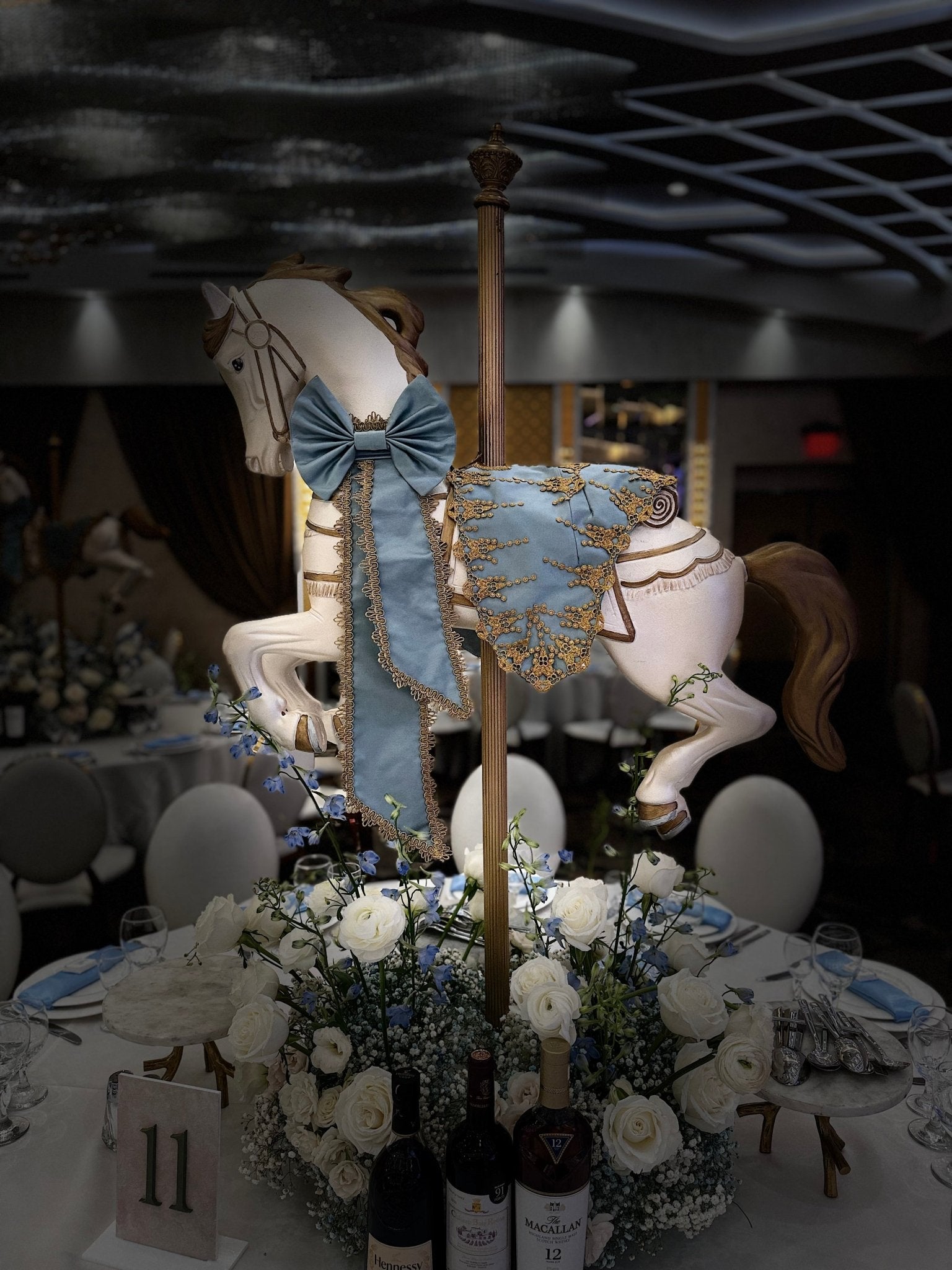 Carousel Horse Blue/Gold - Custom Prop Rentals