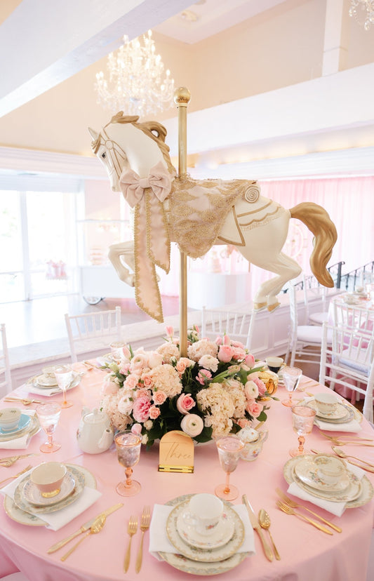 Carousel Horse Pink/Gold - Custom Prop Rentals