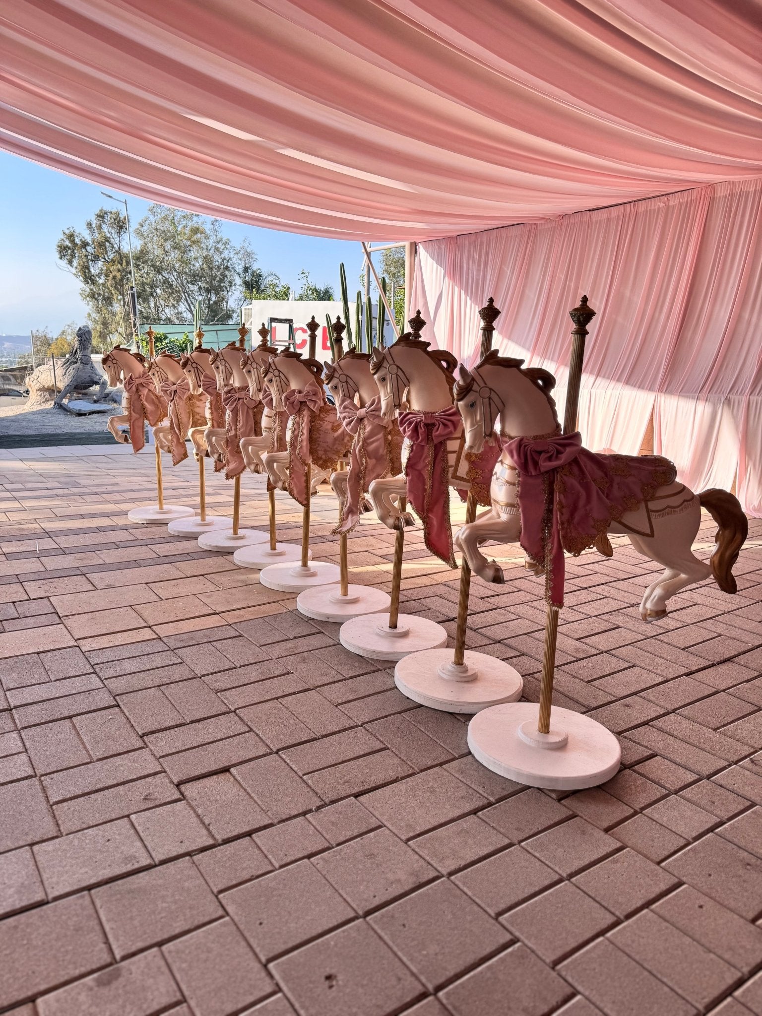 Carousel Horse Pink/Gold - Custom Prop Rentals