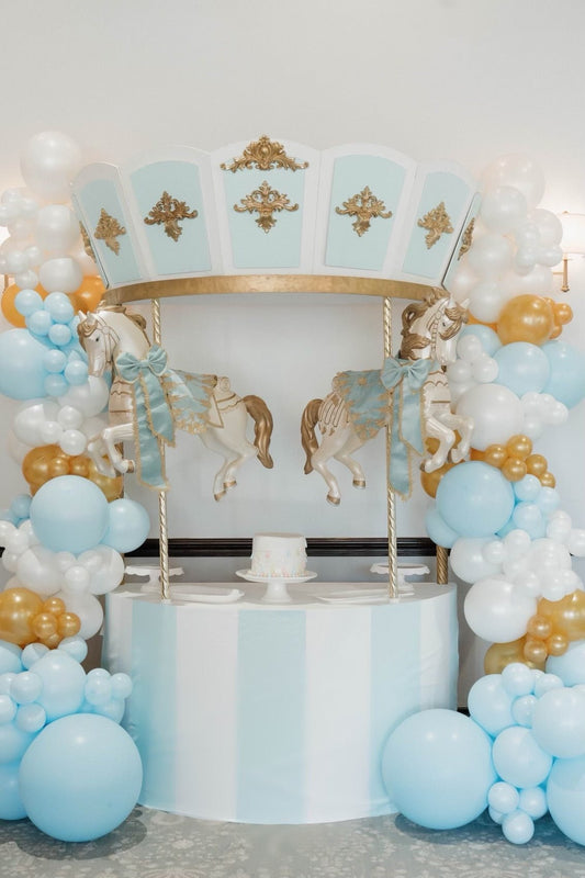 Carousel w/ Horses (Blue) - Custom Prop Rentals
