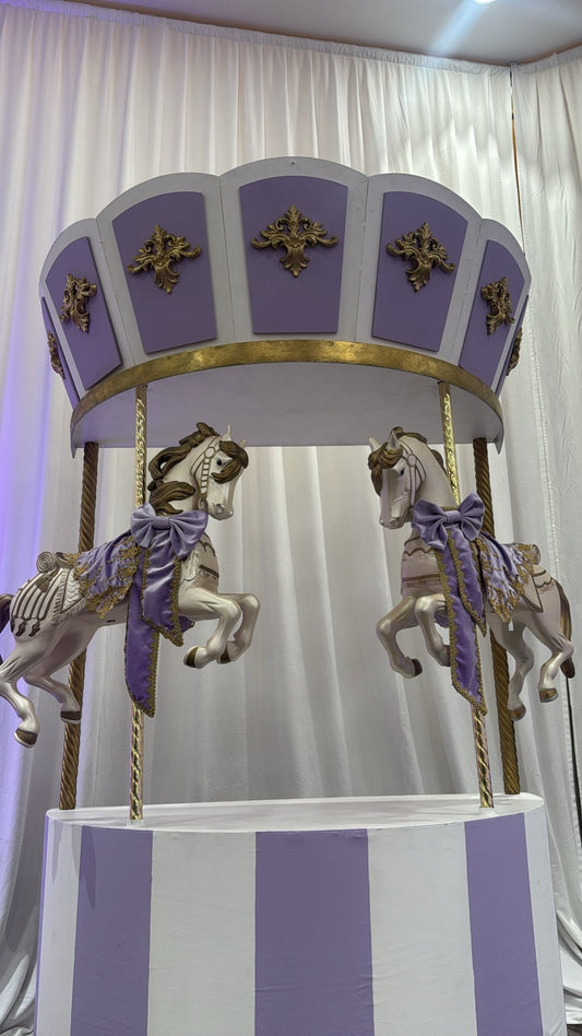 Carousel w/ Horses (Lavender) - Custom Prop Rentals