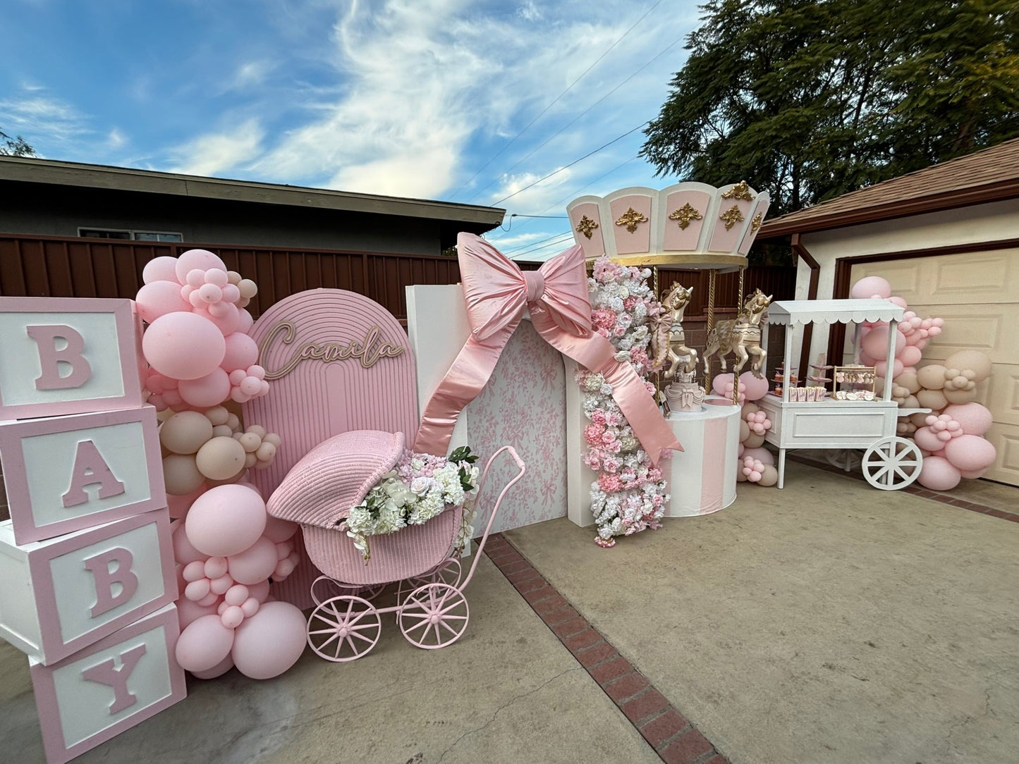 Carousel w/ Horses (Pink) - Custom Prop Rentals