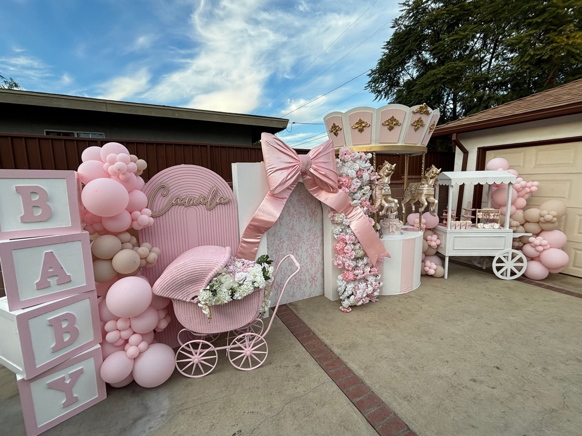 Carousel w/ Horses (Pink) - Custom Prop Rentals