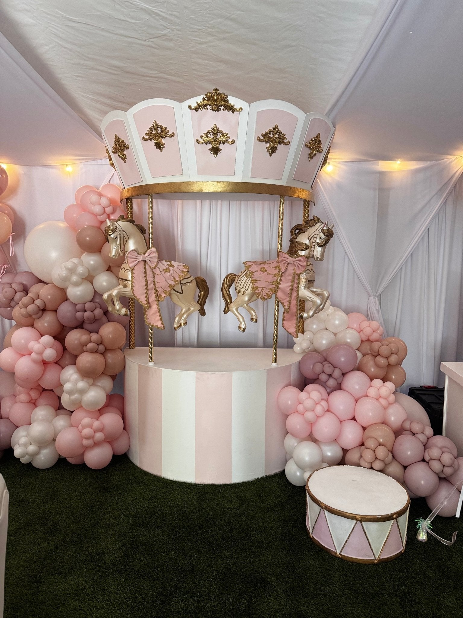 Carousel w/ Horses (Pink) - Custom Prop Rentals